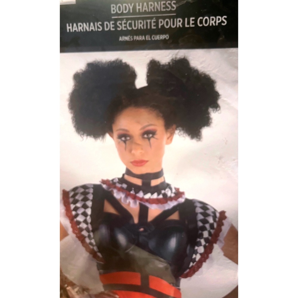 NWT Harlequin Clown Body Harness Adult L/XL Up to 16 Halloween Jester Costume
